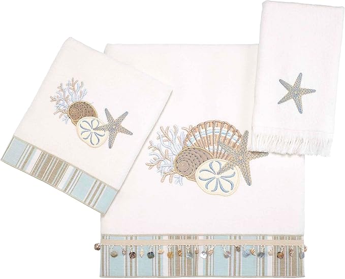 Avanti Linens - 3pc Towel Set, Soft & Absorbent Cotton, Coastal Home Decor