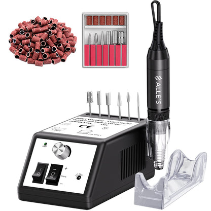 Professional Nail Drill Machine 30000 RPM Efile Electric Nail Filer Kit for Finger Toe Nails, Acrylic Gel Nails, Manicure Pedicure Drill with 6Pcs Nail Bits, 106Pcs Sanding Bands - Pink