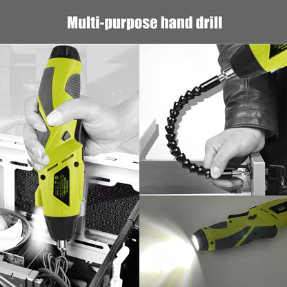 DEWINNER Electric Cordless Screwdriver, Drill Driver Set, USB 3.6V 3N·m Max Torque with 1300 mAh Battery & 45 Piece Screwdriver and Wood Bit Assortment