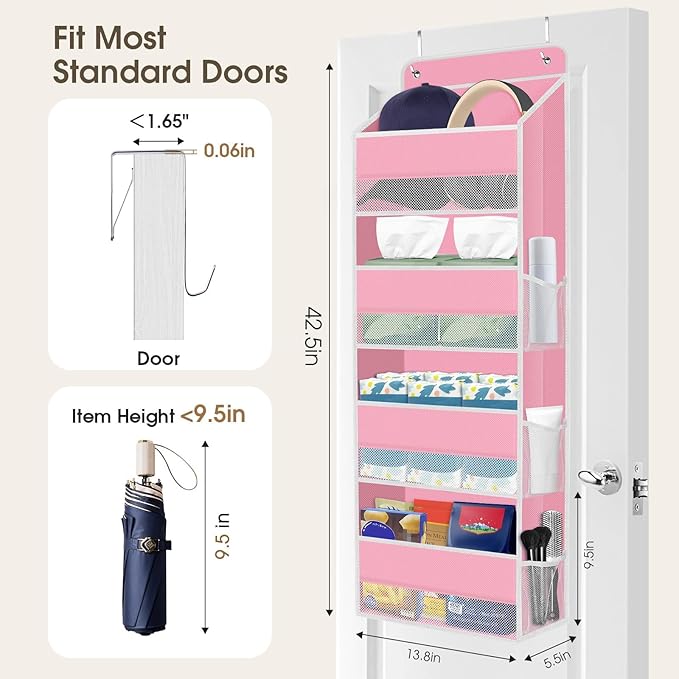 2 Pack Over The Door Organizer Hanging Storage Organizers
