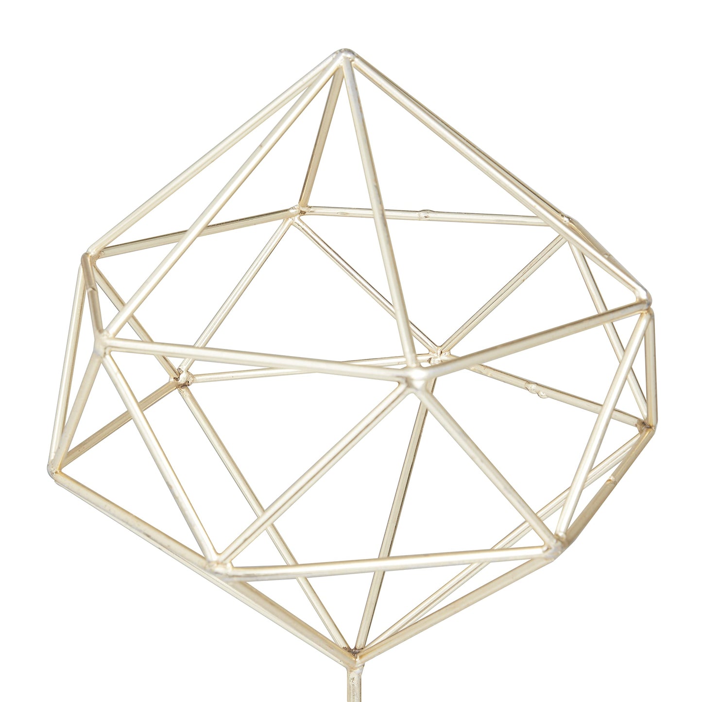 CosmoLiving by Cosmopolitan Marble Geometric Sculpture with Marble Base, 9" x 9" x 22", Gold