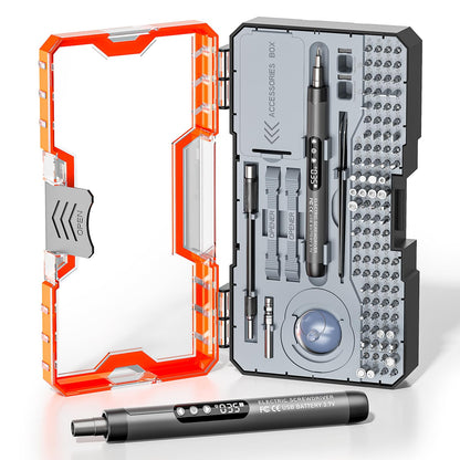 ANVANNA 120-IN-1 Mini Electric Screwdriver Set is a comprehensive electric precision tool kit designed for electronics repair and assembly tasks