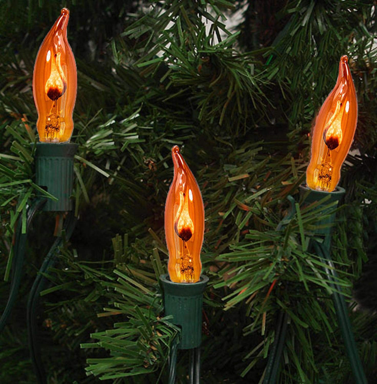 12 Pack Orange Halloween Flickering Flame Light Bulbs, E12 Candelabra Base, 1W, C18 Flicker Flame Night Light Replacement Bulbs for Candles Outdoor Christmas String Lights Chandeliers Sconces Decor