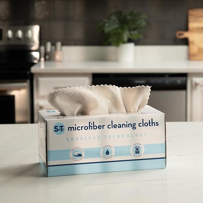 S&T INC. 50 Pack Microfiber Cleaning Cloth