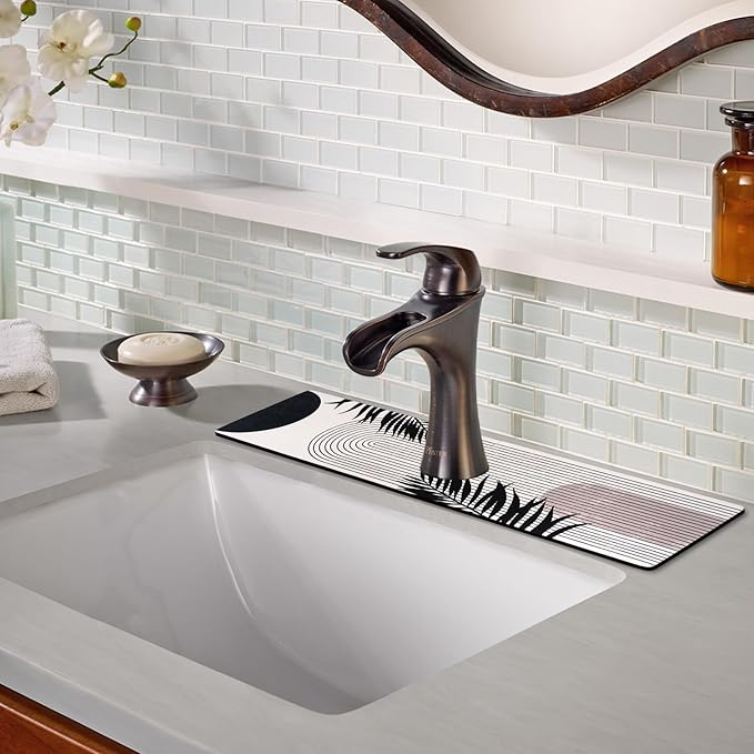 Sink Faucet Absorbing Mat, 2 Pack Drying Mat Around Faucet Sink Splash Guard