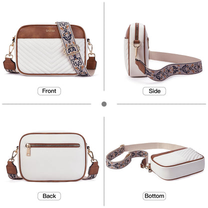 Telena Small Crossbody Bags For Women Vegan Leather Crossbody Purse With Adjustable Wide Strap For Daily Life