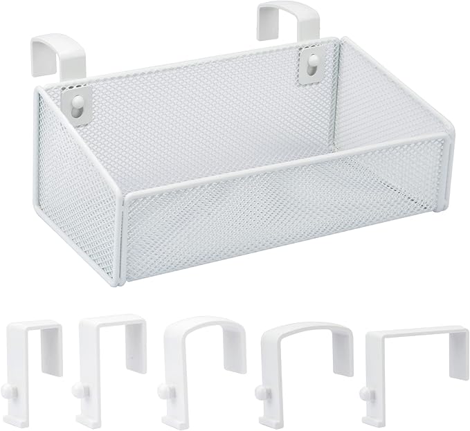 Bedside Caddy Hanging Storage Basket Beside Shelf Metal Organizer