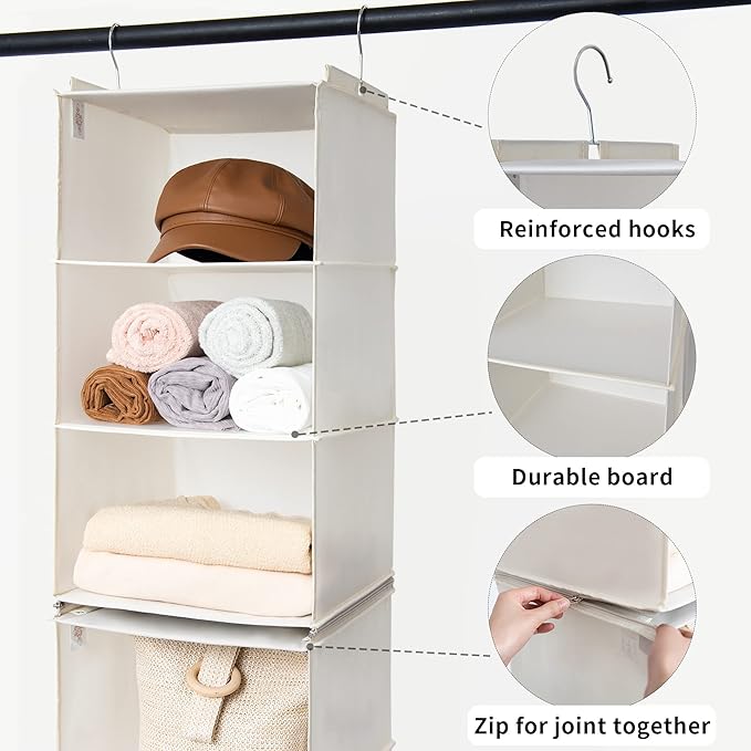 GRANNY SAYS 6-Shelf Hanging Closet Shelves, Separable to 2 Pack 3-Shelf Closet