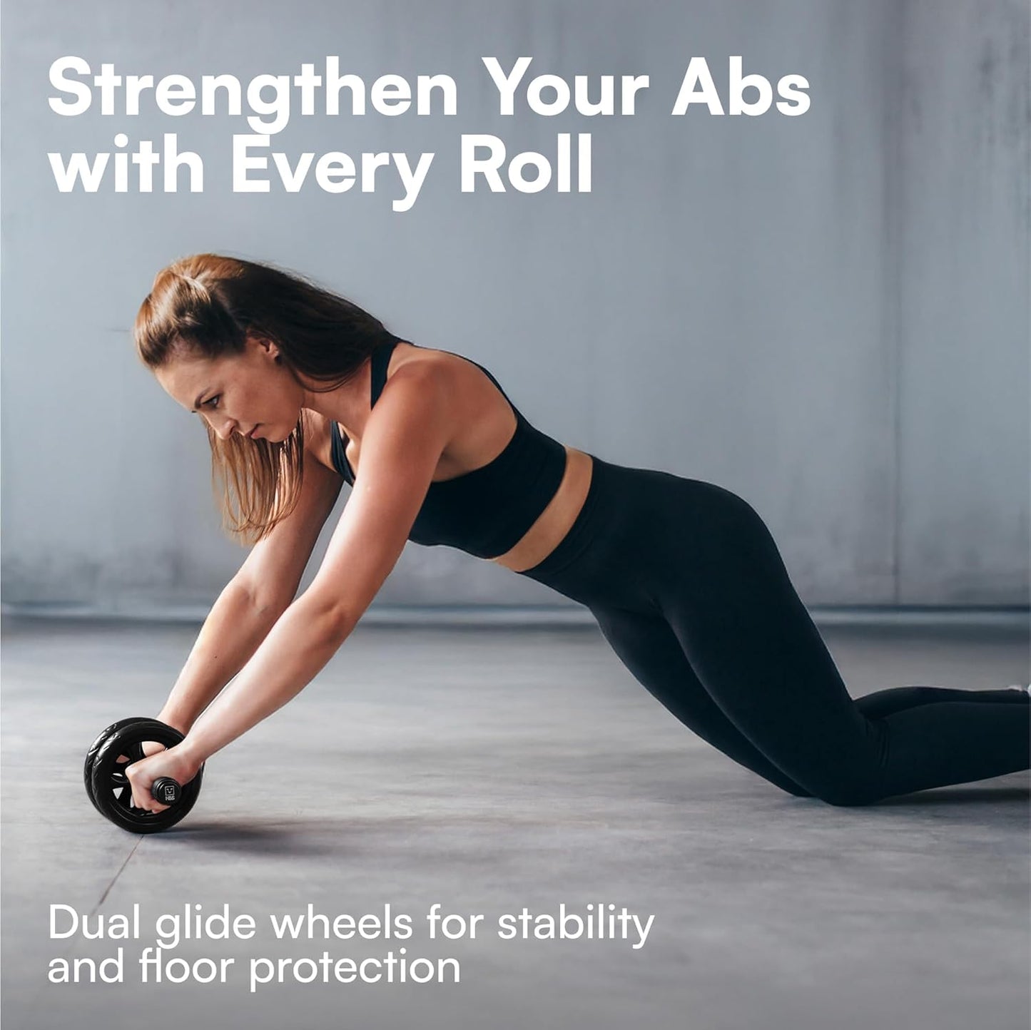 H&S Ab Roller Wheel For Abs Workout - Abdominal Core Exercise Equipment With Extra Thick Knee Pad Mat - w/Dual Glide Wheels - Abs Roller Wheel Home Workout - Abs Exercise Equipment