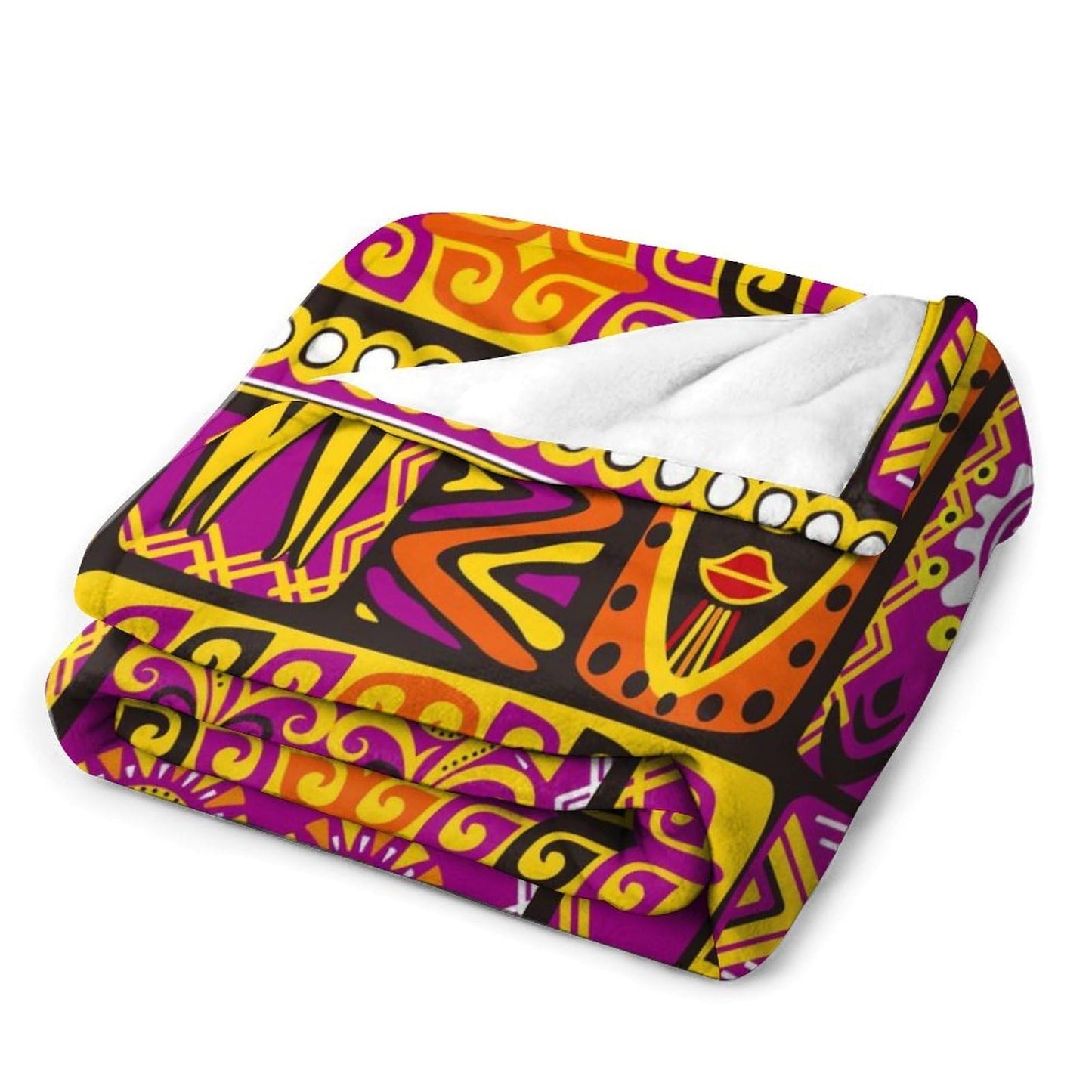 ZhiRain African Totems Throw Blanket American Kwanzaa Black History Month Juneteenth Blanket for Sofa Bed Couch Chair Or Dorm 50"x60"