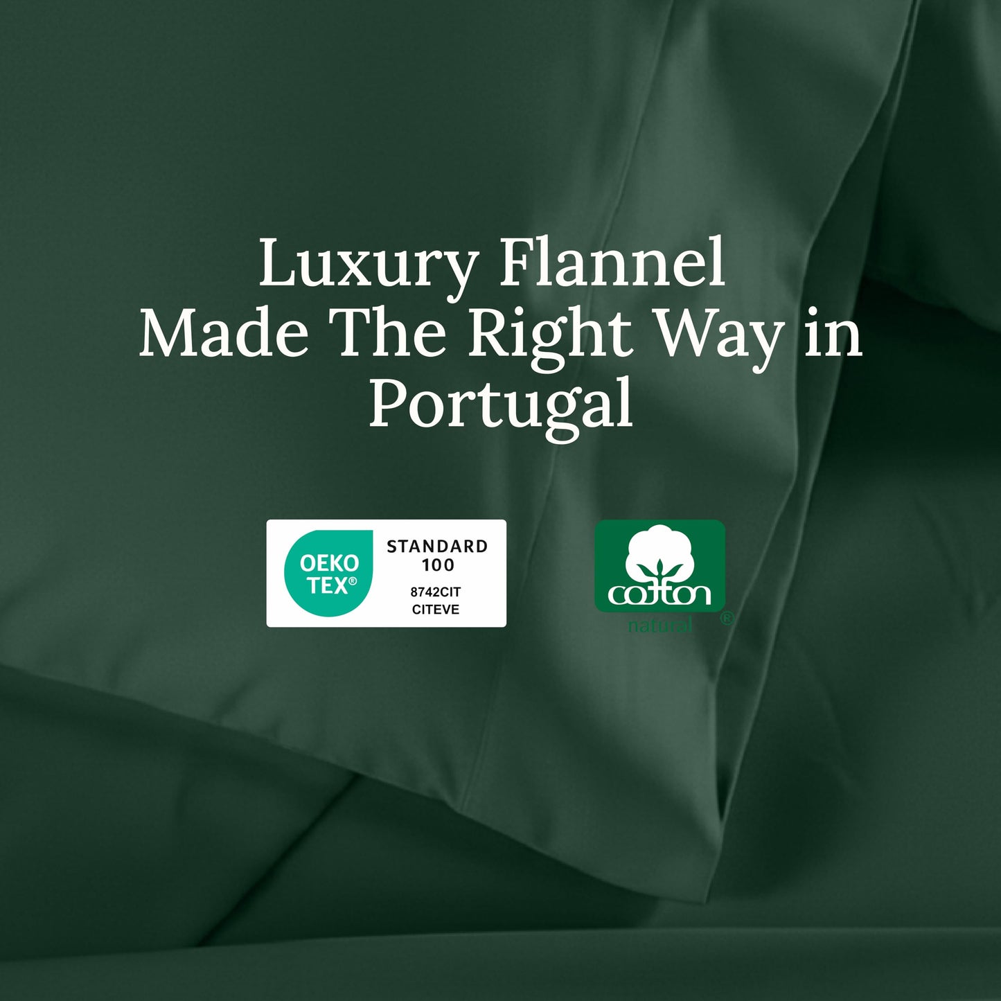 California Design Den Flannel Bed Sheets Twin Size Set - Made in Portugal 100% Cotton, Thick, Velvet Soft 3-Piece Twin Size Flannel Sheets Set, Triple-Brushed, Extra Deep Pockets - Dark Green