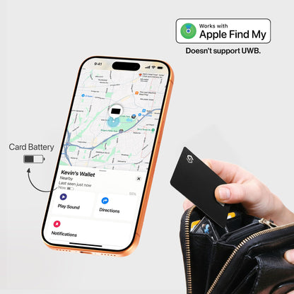 SPOTMINDERS Apple MFi Certified Wallet Tracker PRO for Travel Credit Card Design Works with Apple Find My IP68 Waterproof Rechargeable Tracking Card for Wallet Luggage Passport 0.07in Slim Item Finder