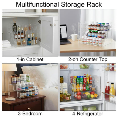 Wiojtry 3-Tier Vitamin Storage Organizer, Organizer for Vitamin Bottles And Medicine Bottle, Vitamin Bottle Organizer for Countertop, Bathroom Cabinet Storage Items Are Clearly Visible (1)