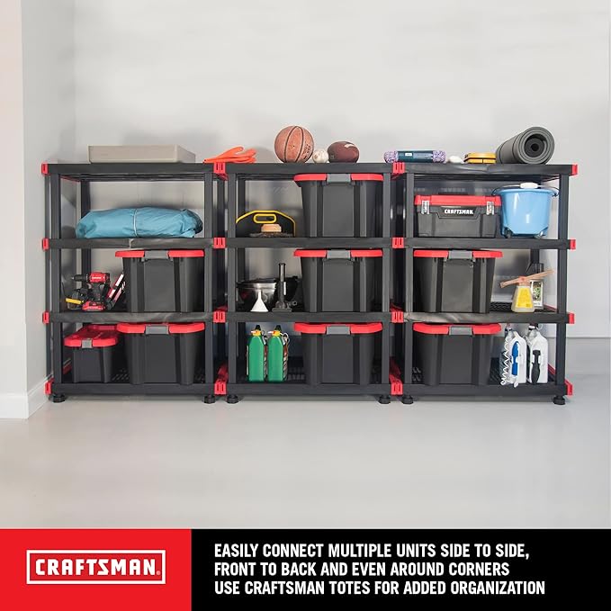 CX Craftsman 4-Tier Highly Durable Storage Rack, 4 Shleves That Support up to 200lbs/shelf, Organization and Storage, Weather-Resistant Design, Easy Assembly, American Made (55H x 40W x 24D)