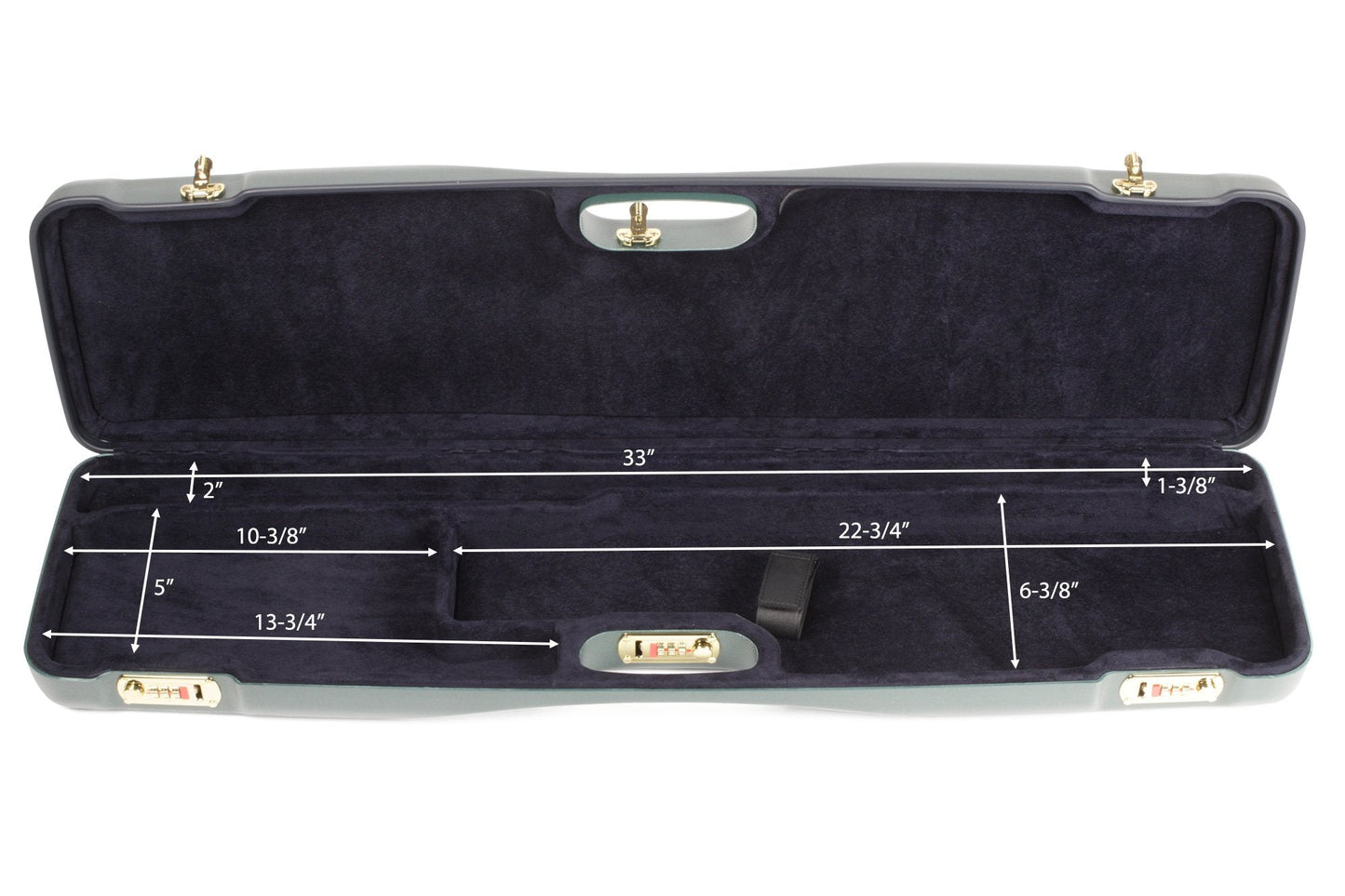 Negrini Cases 1602L/4704 Shotgun Case for O/U SXS/ABS/1 Gun/1 Barrel up to 32 3/4-Inch, Green/Blue