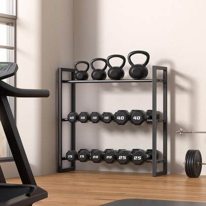 Pickpiff Adjustable 3-Tier Dumbbell Rack –Sturdy Heavy-Duty Metal Weight Storage Stand for Dumbbells and More – Space-Efficient Home Gym Organizer – 600 lb Capacity (Dumbbells Not Included)