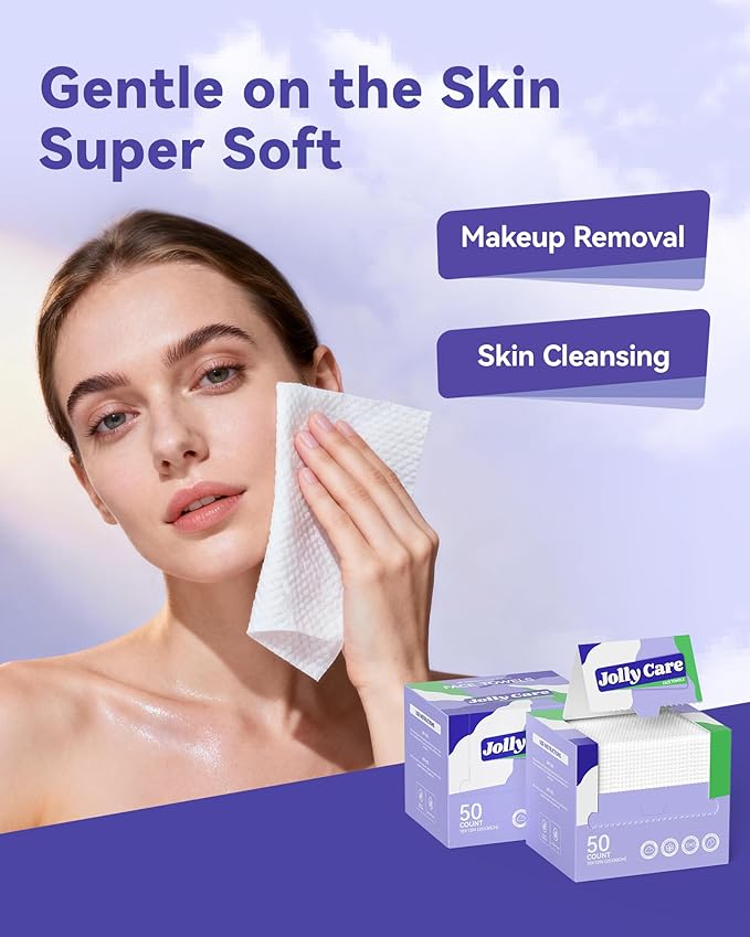 Disposable Face Towels, Soft Makeup Remover Dry Wipes, Thick Facial Tissue