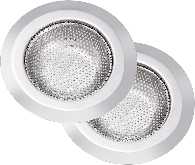 2Pcs Kitchen Sink Drain Strainer, Stainless Steel Kitchen Sink Strainer