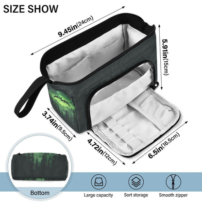 Sletend Cool Dragon Green Pencil Bag Pencil Case for Teen Boy Girl, Big Capacity Pen Bag Zipper Pencil Pouch with Handheld Aesthetic Pencil Pouch with Print School Office Pencils Stationery
