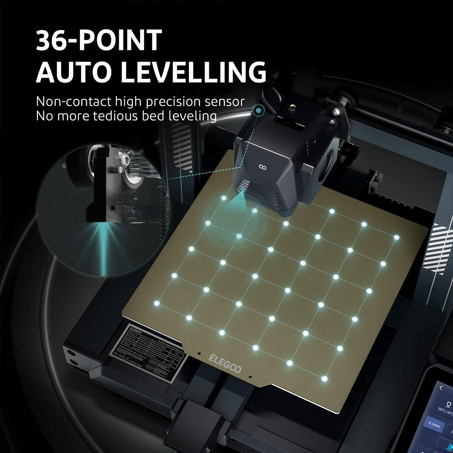 ELEGOO Neptune 3 Pro 3D Printer, Quick Assembly with Auto Leveling, Direct Drive Extruder, PEI Flexible Platform and Removable Touchscreen, 8.85x8.85x11 inch Printing Size