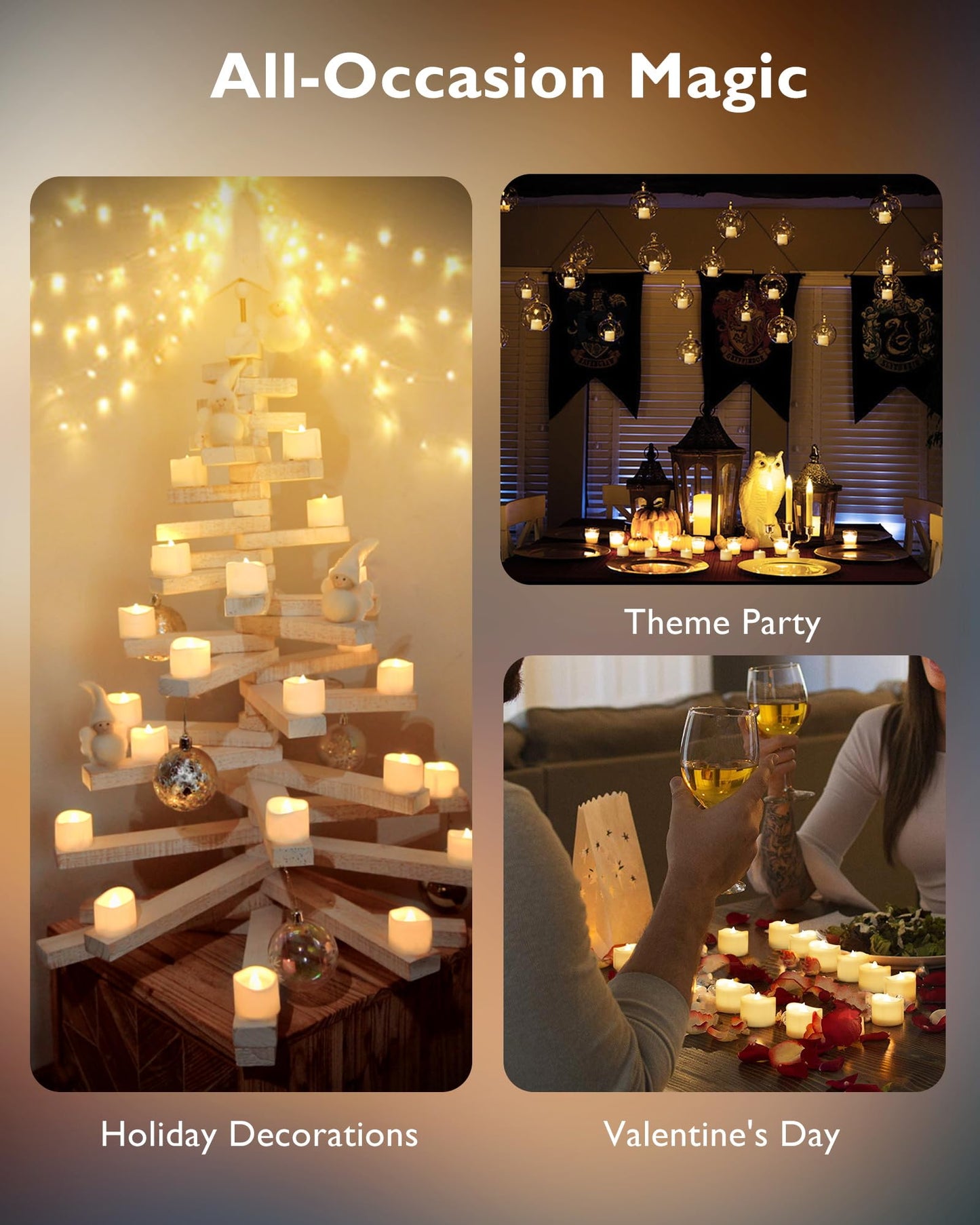 Homemory 12 Pcs Battery Tea Lights with Timer, 6 Hours on and 18 Hours Off in 24 Hours Cycle Automatically, Plastic Warm White, Dia 3.5CM x H 3.1CM