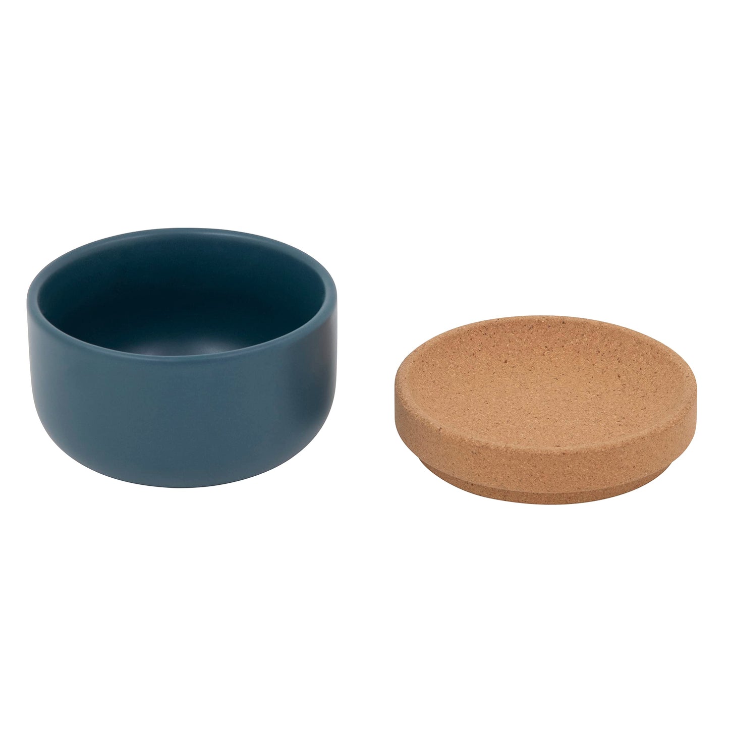 Kamenstein Ceramic and Cork Salt Pig with Easy Lift Lid for Easy Access,Teal