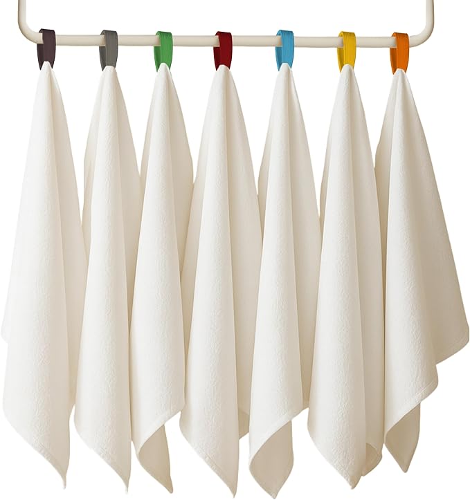 Premium Cotton Kitchen Towels Set of 7 – Ultra Absorbent & Soft Dish Towels