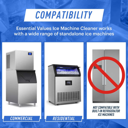Ice Machine Cleaner 473ml, Nickel Safe Descaler | Ice Maker Machine Descaling Liquid Compatible with Whirlpool 4396808, Manitowac, Ice-O-Matic, Scotsman, Follett etc