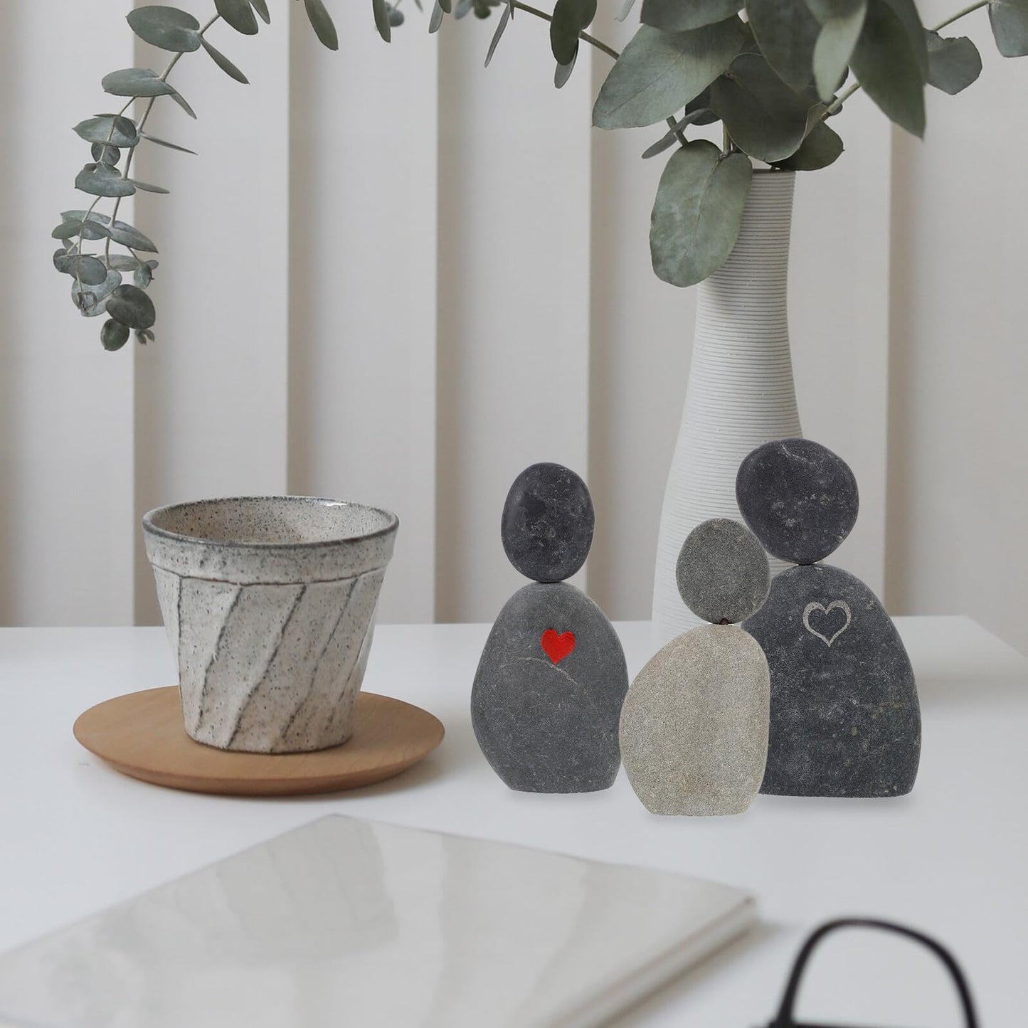 SHINYPASING Abstract Mineral Figurines Set of 3, Minimalist Household Shelf Decor Collectible Sculpture for Home Office Decoration