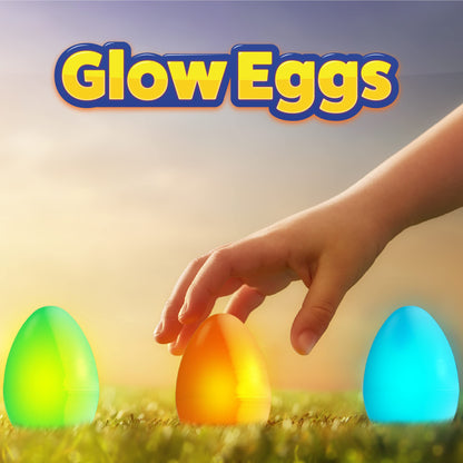 PartySticks 48 Easter Glow Eggs & 144 Mini Glow Sticks 192pcs Total, Glow-in-The-Dark Kids Teens Adults Easter Basket Stuffers Fillers Gift for Hunt Game, Party Favors, Boys Girls Classroom Prizes