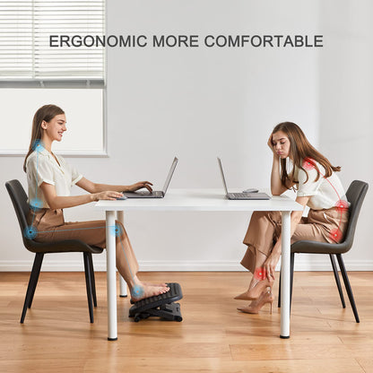 HUANUO Adjustable Under Desk Footrest, Foot Rest for Under Desk at Work with Massage, Foot Stool with 3 Height Position & 30 Degree Tilt Angle Adjustment for Home, Office