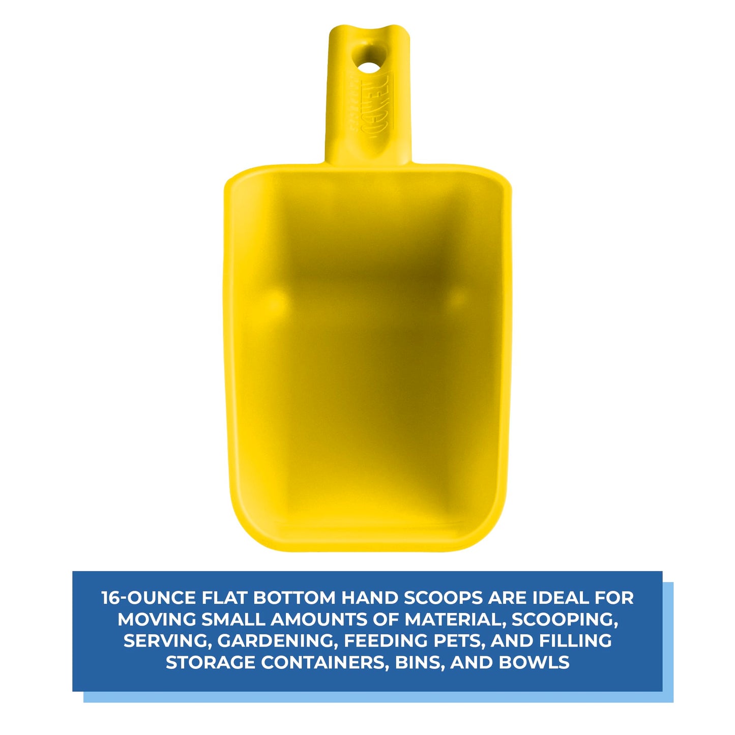 Vikan Remco 63006 Color-Coded Plastic Hand Scoop - BPA-Free Food-Safe Kitchen Utensils, Restaurant and Food Service Supplies, 16 oz, Yellow (Pack of 2)