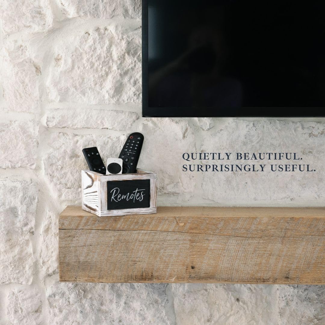 Remote Control Holder- Rustic TV Remote Holder - Remote Caddy Farmhouse Decor- House Warming Gifts - New House Essentials- Tv Stand Decor - Bedside Remote Control Holder - Remote Holder For Table