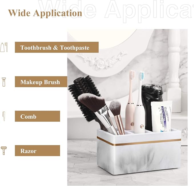 Shinowa Resin Toothbrush Holder, 5 Slots Hygienic Electric Toothbrush Holder