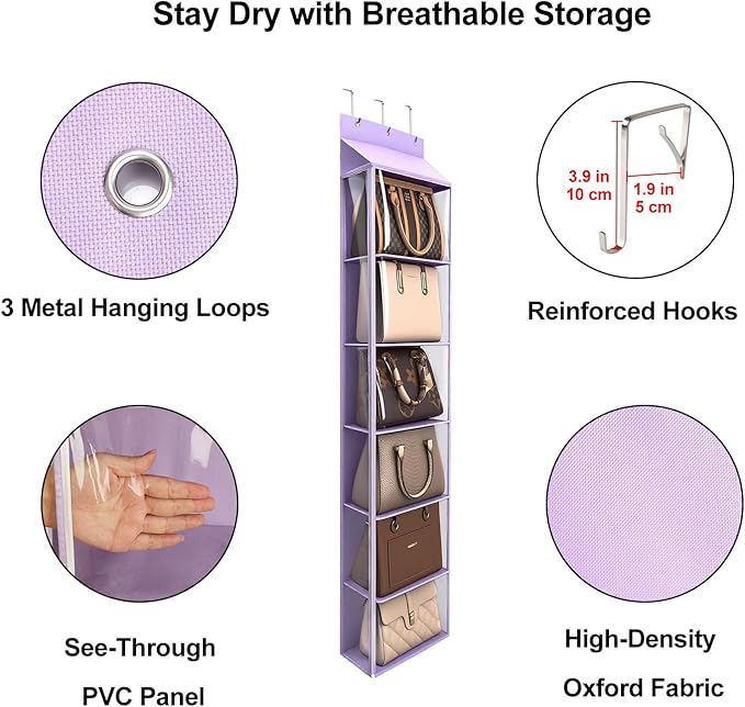 Lirex Over The Door Purse Organizer & Purse Shelf