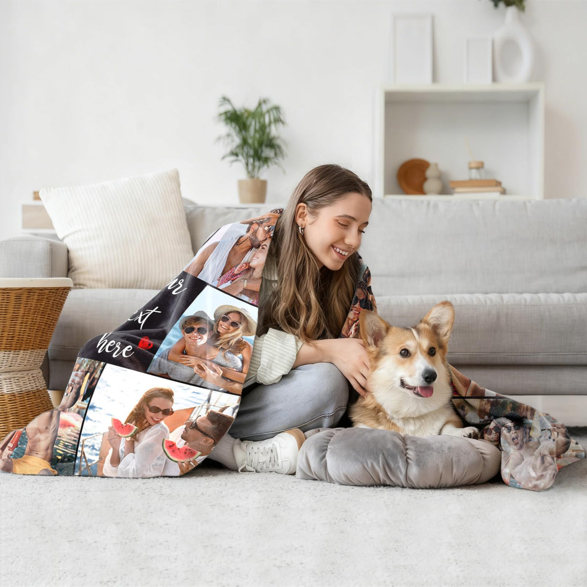 Custom Blanket with Picture Personalized Blankets Customized Photo Blanket Customizable Photo Collage Throw Blanket Gifts for Girlfriend Boyfriend Women Men Anniversary Birthday Valentine's Day