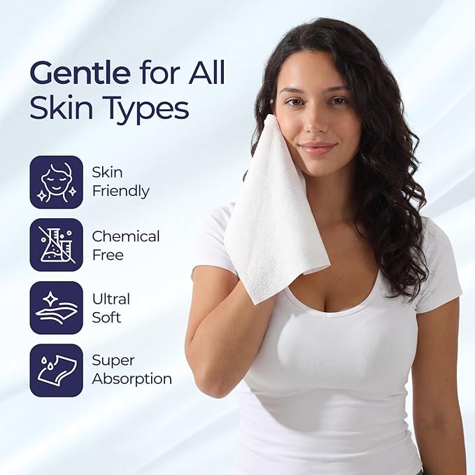 ECOLOOK Disposable Face Towel XL-10"x12" Upgraded Thick Facial Towels, Ultra