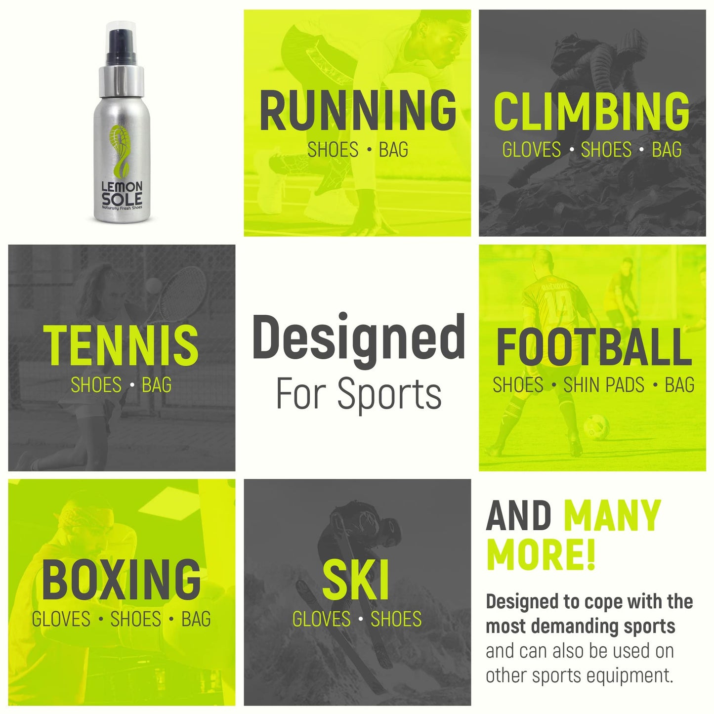 Lemon Sole Twin Pack - The POWERFUL & NATURAL shoe freshener & deodoriser spray with 6 essential oils. Great for Sport. Extremely Effective!