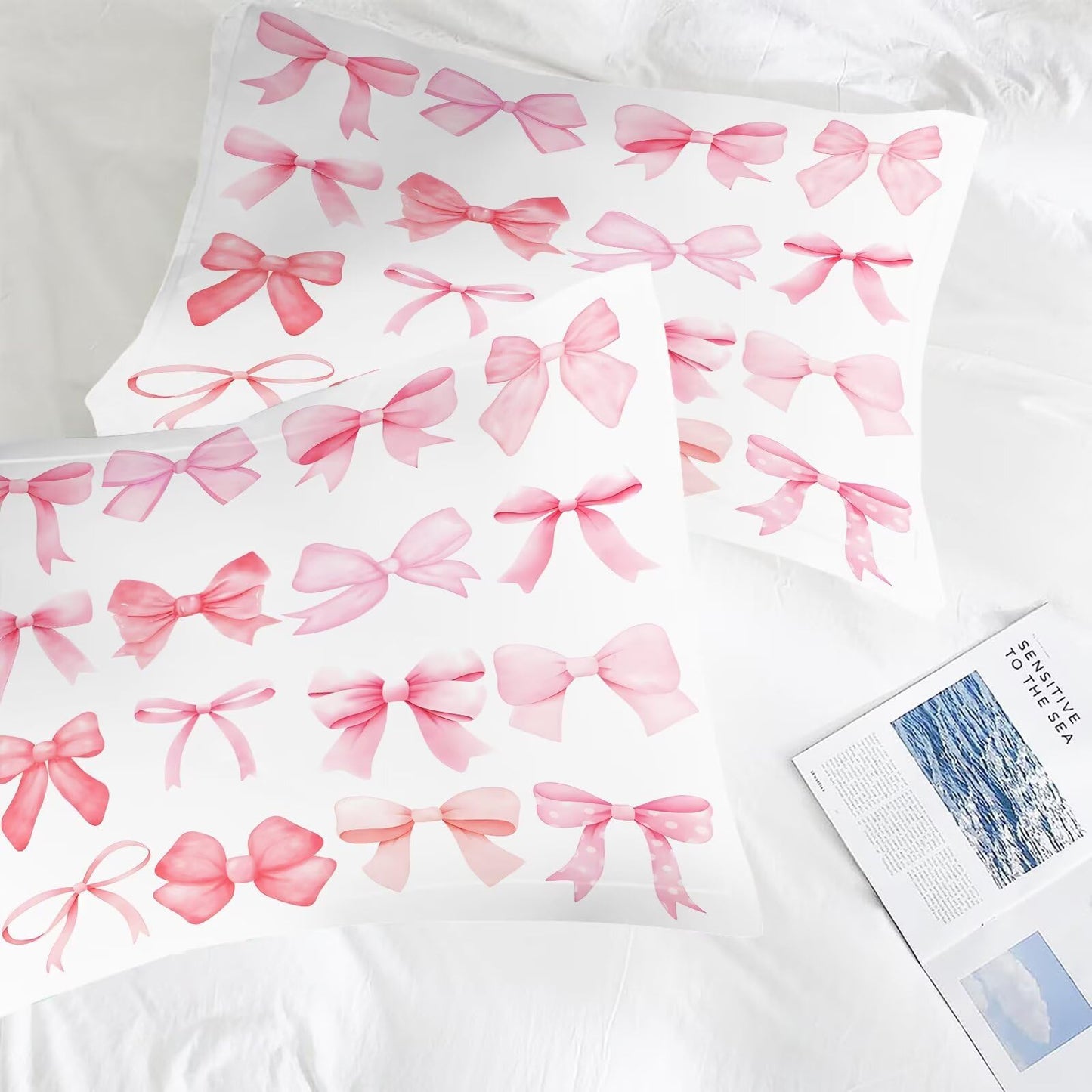 DJNEAR Pink and White Bow Comforter Set Twin Size Cute Girls Bedding Sets for Kids Women Adults Bedroom Kawaii Bowknot Quilt Room Decor 1 Comforter 1 Pillowcase
