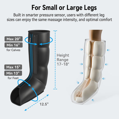 FIT KING Leg Massager with Heat and Compression Therapy, Leg Compression Massage for Circulation, Swollen Leg, RLS Pain & Fatigue Relief, Foot Calf Massager Boots, Recovery Gift for Mom Dad