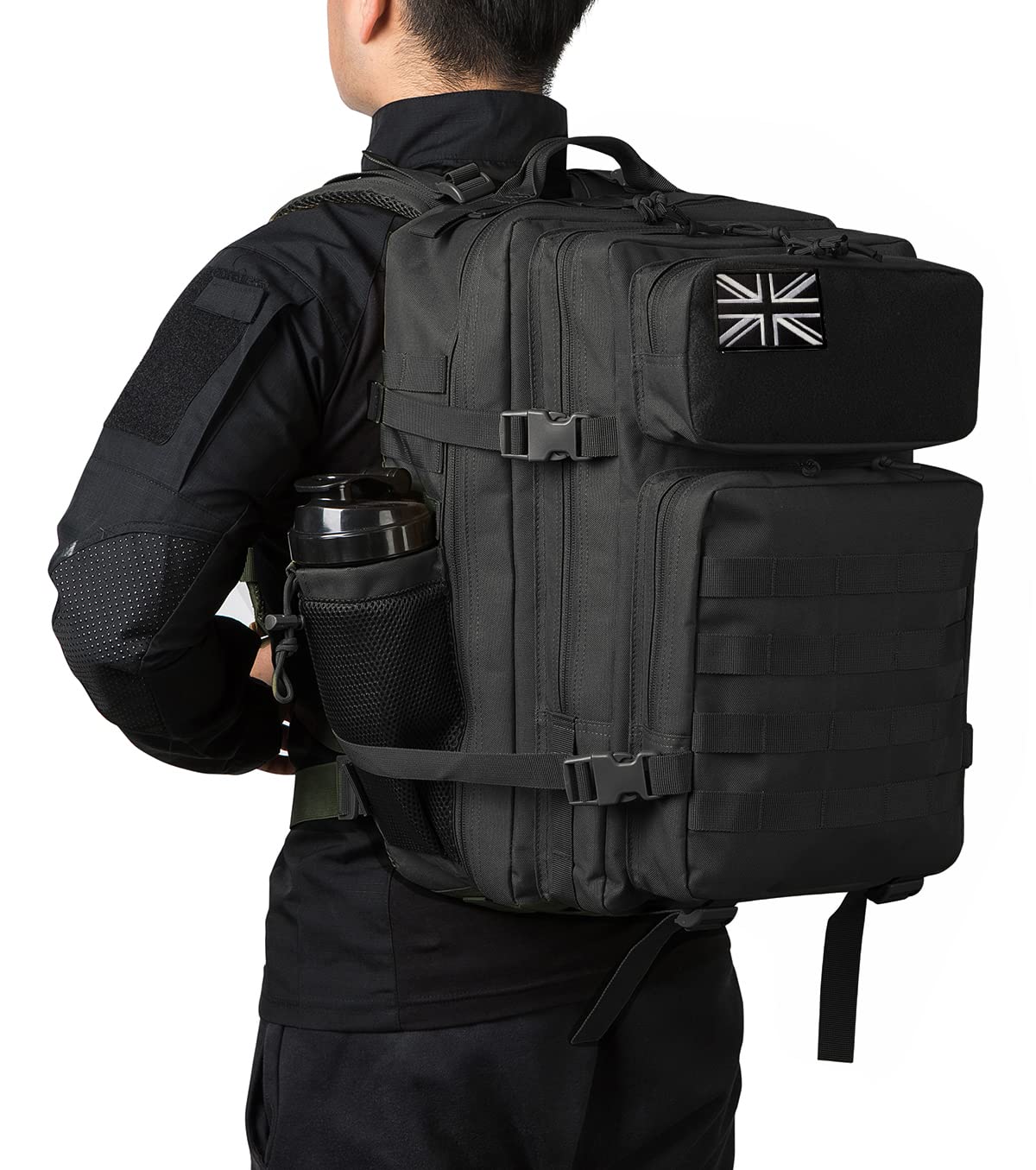 QT&QY Military Tactical Backpacks For Men Army Molle Daypack 25L/35L/45L Lage 3 Day Bug Out Bag Camping Hiking Rucksack With Bottle Holder