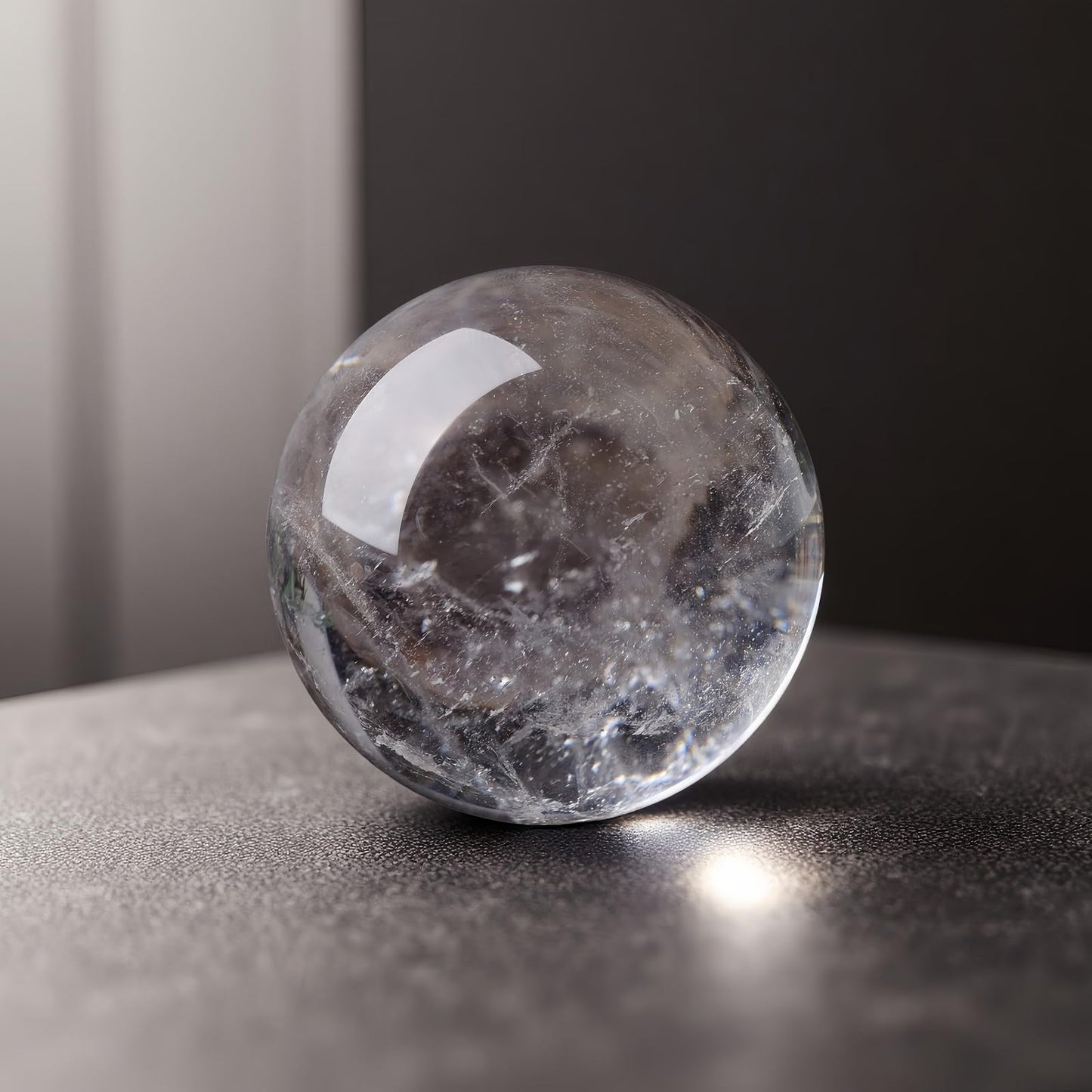 DUKIZA Natural Crystal Ball Clear Quartz Crystal Balls Decor for Home Office Quartz Crystals Sphere with Stand