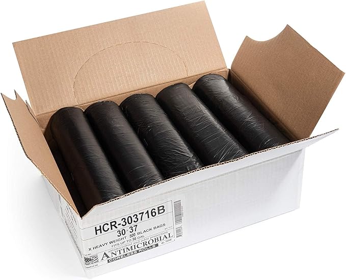 Aluf Plastics High Density Trash Bags, 30 Gallon, 16 Micron,