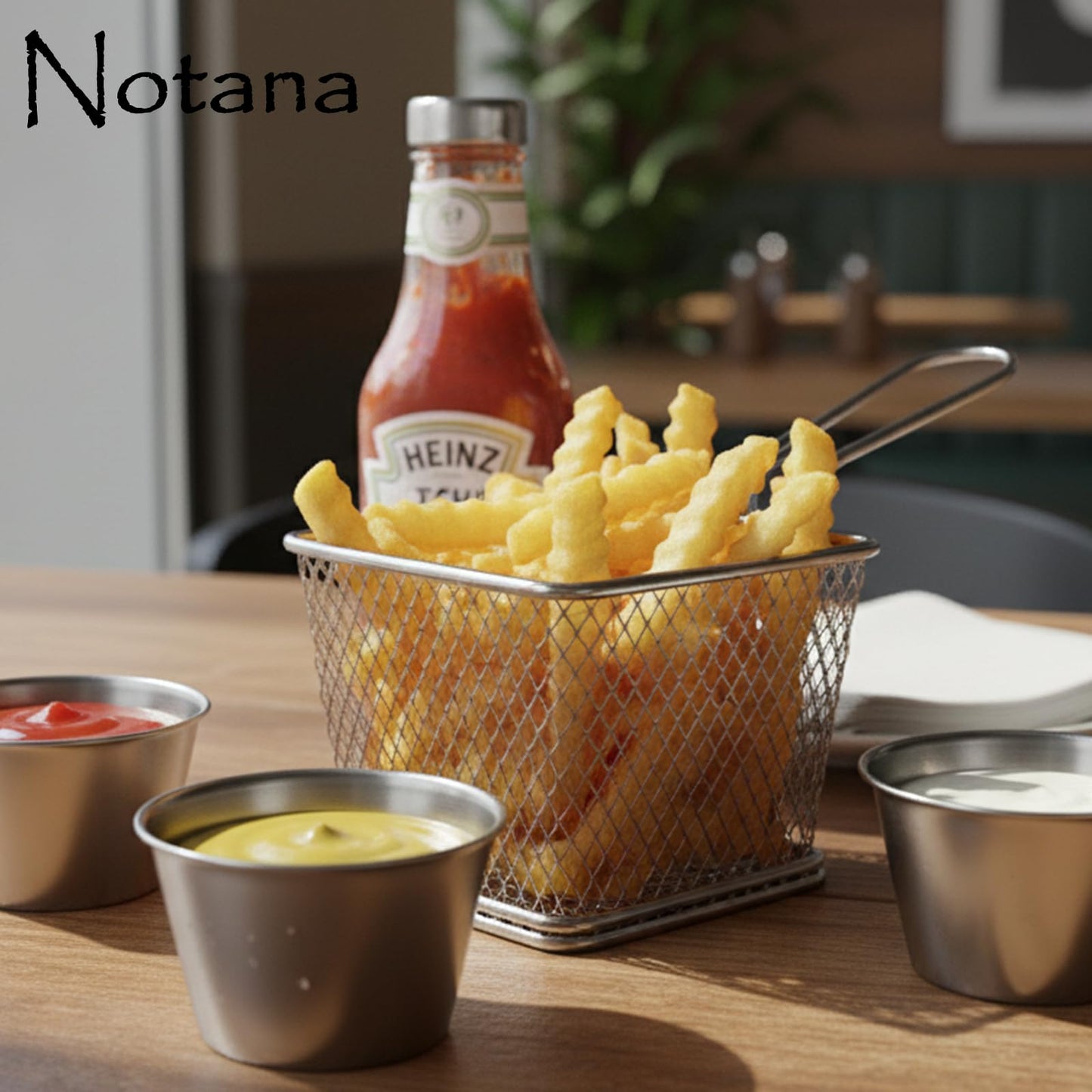 Notana Smooth Stainless Steel Round Cup - 2.5 oz Metal Sauce Cup Set - Stainless Steel Ramekin for Kitchen Use, Restaurant Stainless Sauce and Dipping Cup 12 Pack