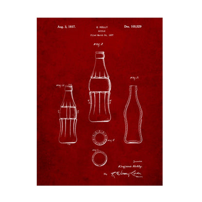 Trademark Fine Art D Patent Coke Bottle by Cole Borders, 18x24-Inch