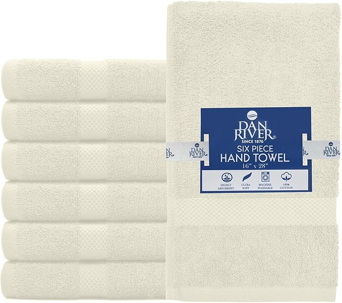DAN RIVER 6-Pack Premium Hand Towels