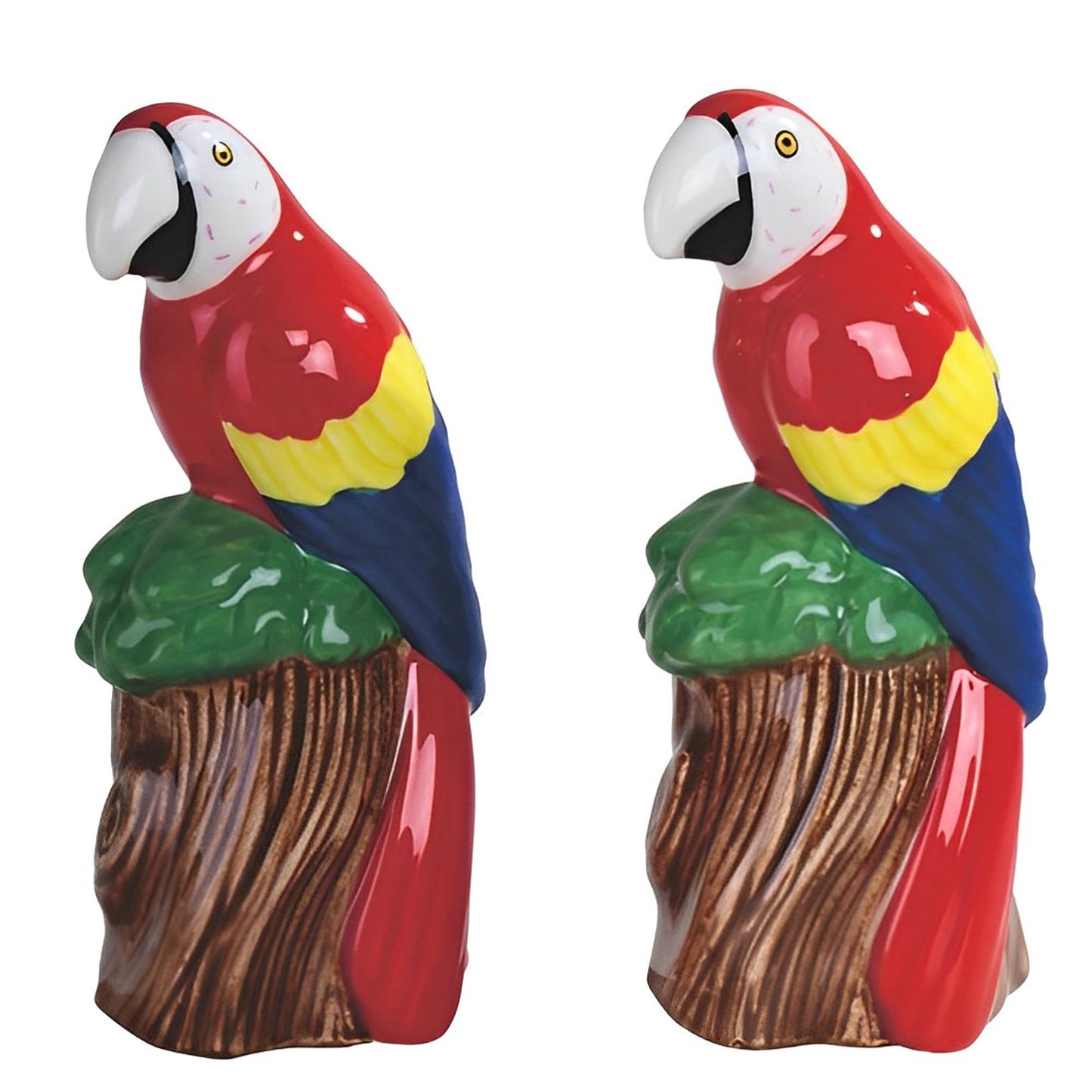ICE ARMOR 2-PC Set 4.5" H Red Parrot Salt & Pepper Shakers Statue Sculpture Ornament Decoration Home/Room Decor Ideas