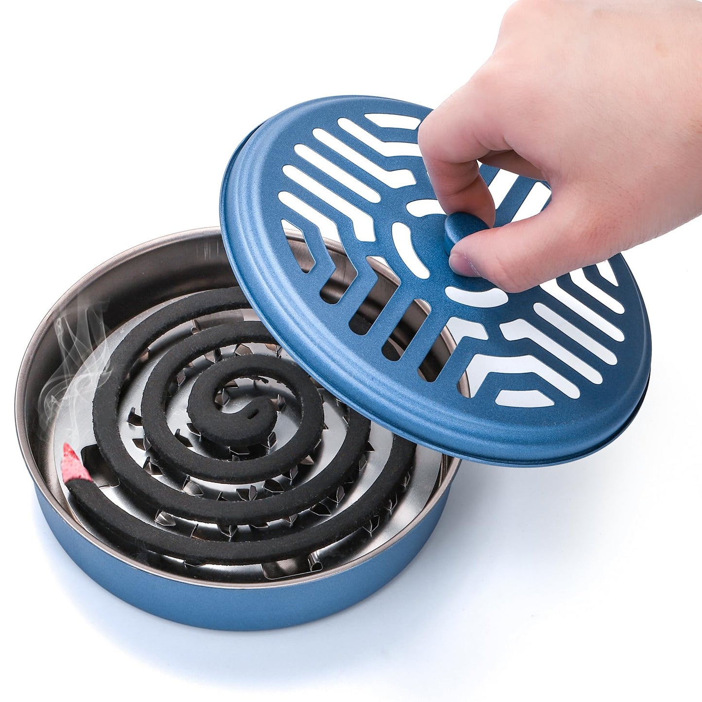 Elsjoy 8 Pack Mosquito Coil Holders, Stainless Steel Incense Coil Burner Portable Mosquito Incense Holder, Metal Mosquito Coil Burner for Home, Camping