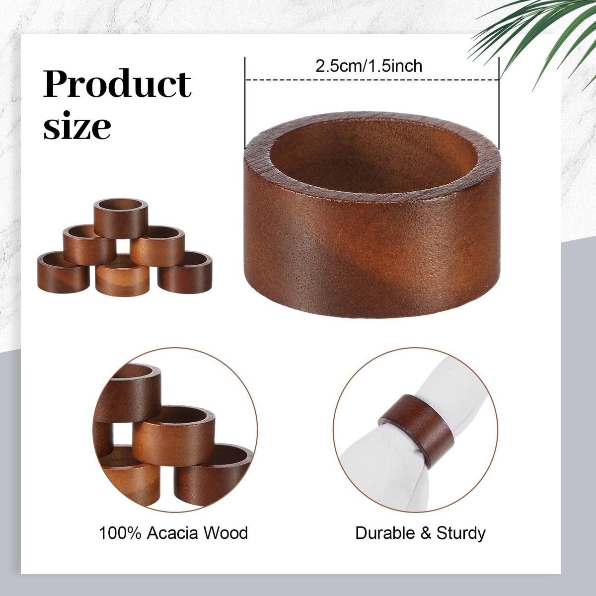 Newtay 16 Pcs Wedding Table Supplies Round Woven Placemats 11.8 '' Wooden Napkin Rings Braided Dining Natural Table Mats Weddings Dinner Parties Kitchen Centerpieces Tabletop Decoration