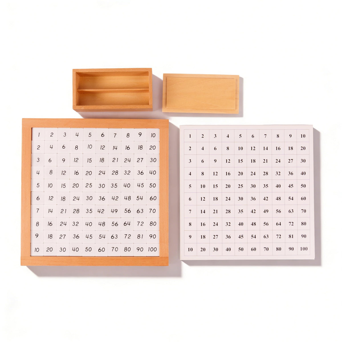 Premium Montessori Hundred Board Math Toy, 13.4″ Solid Beechwood Number Sequencing 1-100 for Kids Ages 4-8, Educational Teaching Aids & Homeschool Supplies, Durable Learning Gift (Hundred Board)